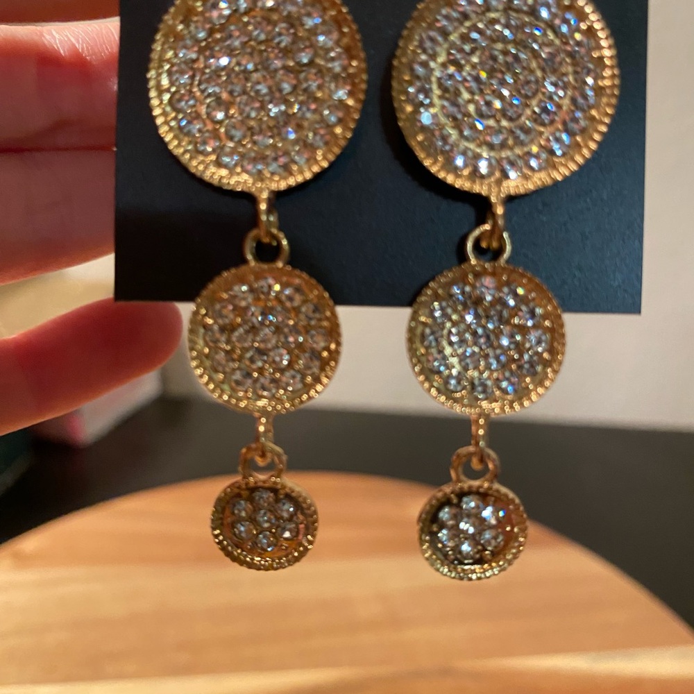 Saks Fifth Avenue Elegant Gold and Silver Dangle Earrings